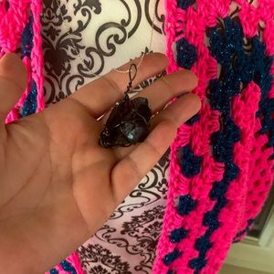 Handmade wire wrapped black onyx necklace